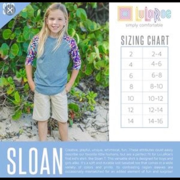 LulaRoe Kids Sloan Shirt 2 New - Picture 4 of 5